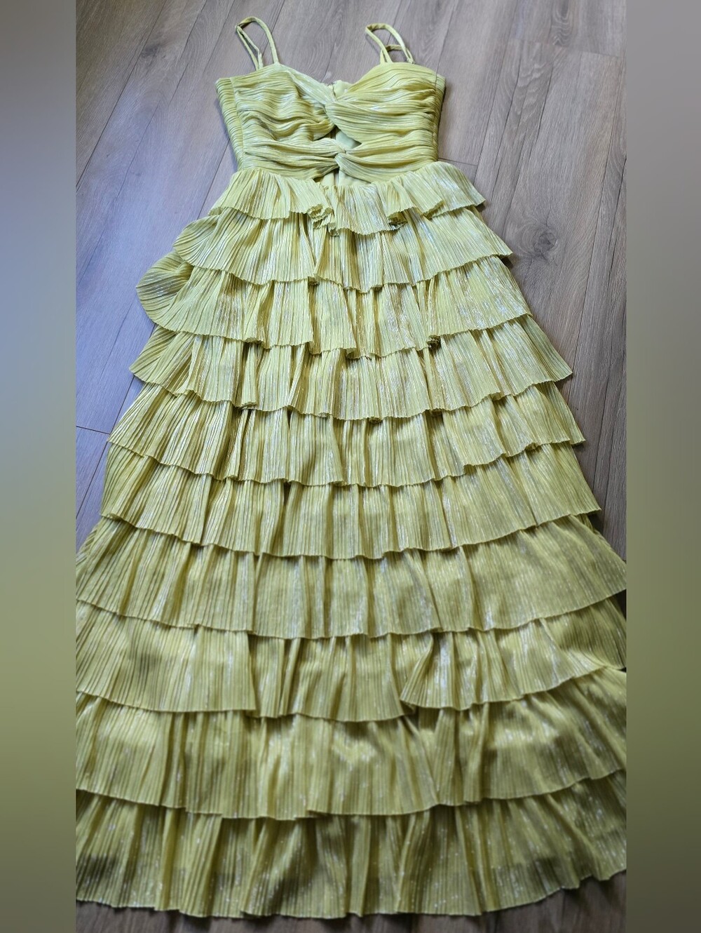 Gianni Bini Tierd Yellow/Greenish Dress